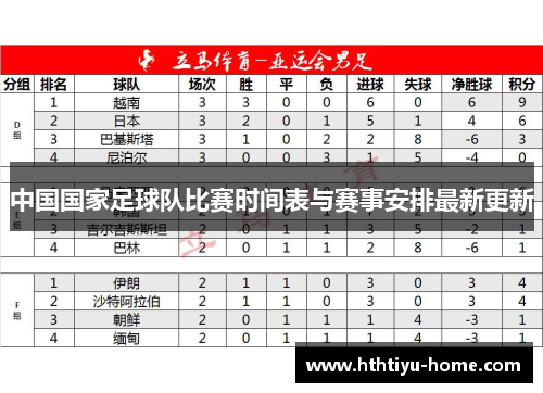 中国国家足球队比赛时间表与赛事安排最新更新